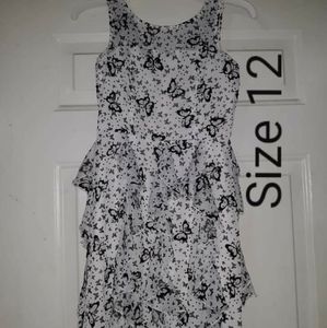 Ruffled lace glitter butterfly dress.